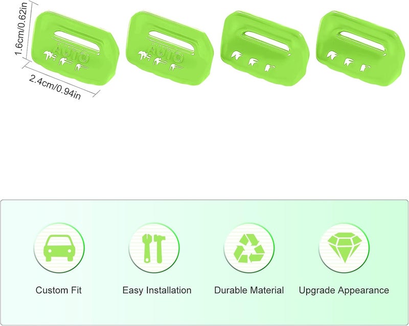 JeCar غطاء زر مفتاح النافذة 4 قطع ملحقات داخلية لجيب رانجلر JL JLU غلادياتور JT 2018-2024 (أخضر) - Image 3